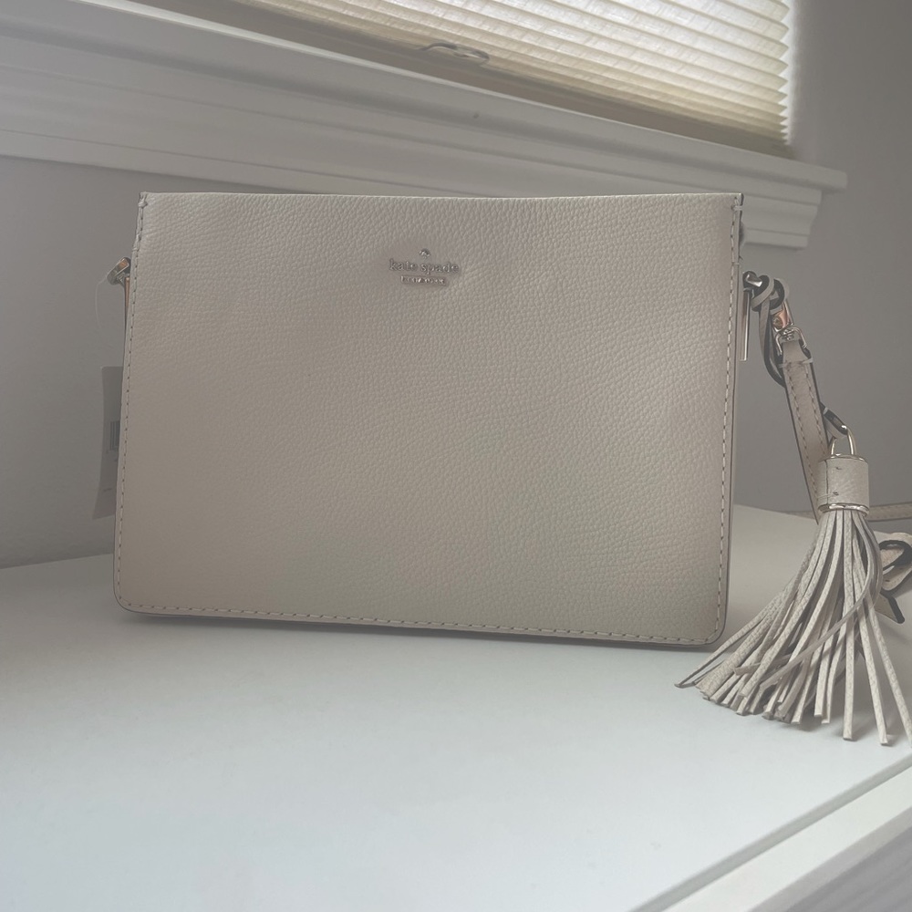 Kate Spade Off-White Leather Crossbody Purse